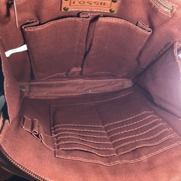 Fossil Tan Leather Crossbody Purse Bag - Picture 8 of 9